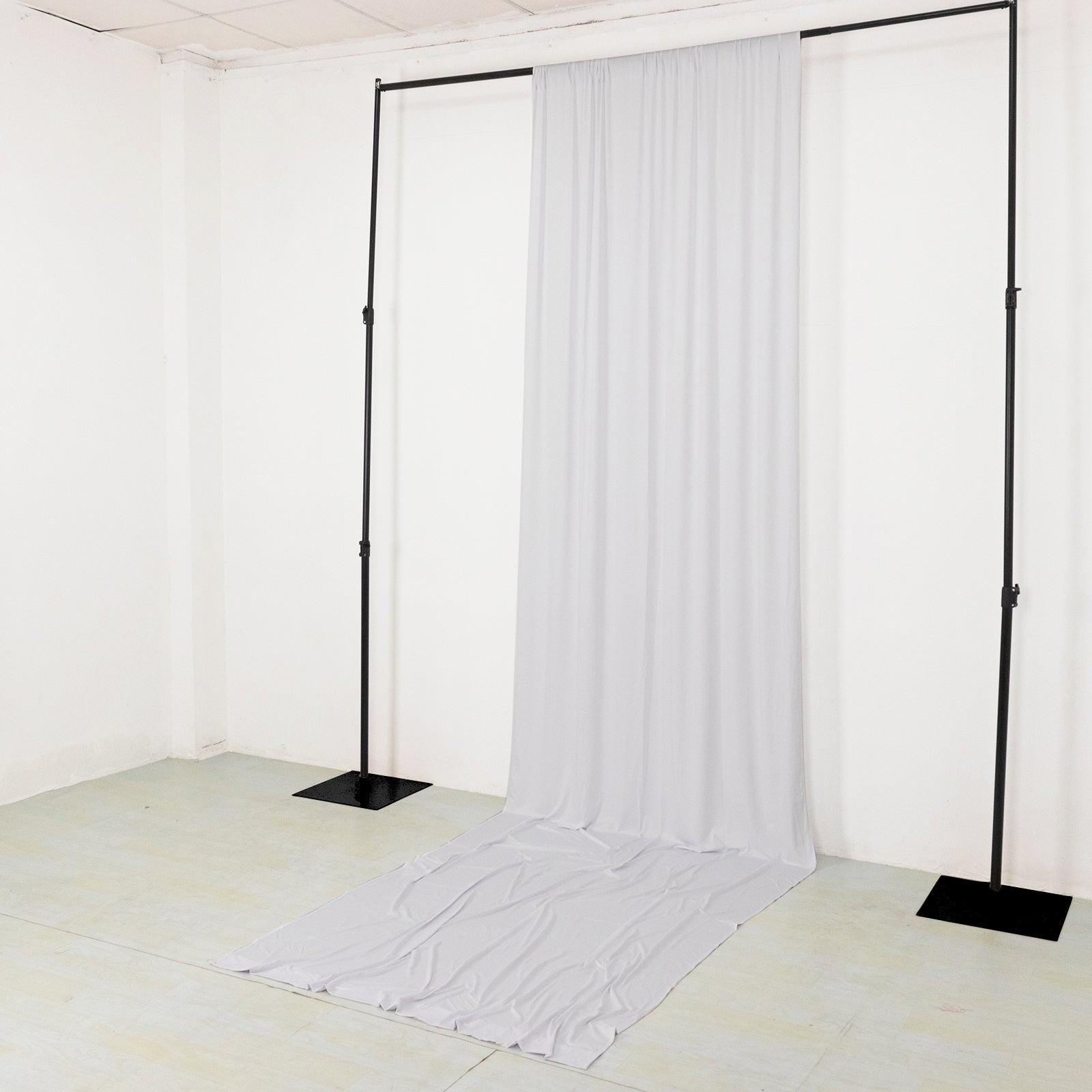 16 ft WHITE 4-Way Stretch Spandex Divider Backdrop Curtain Party Wedding