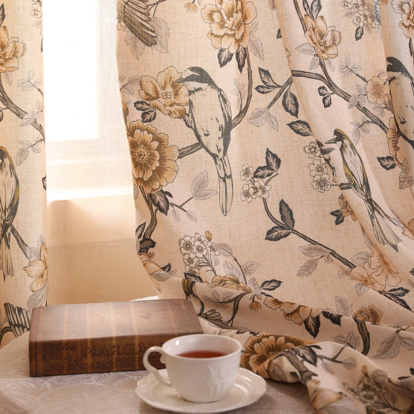 ISAENNE French Linen Curtains 2 Panels 94″x53″ Murad