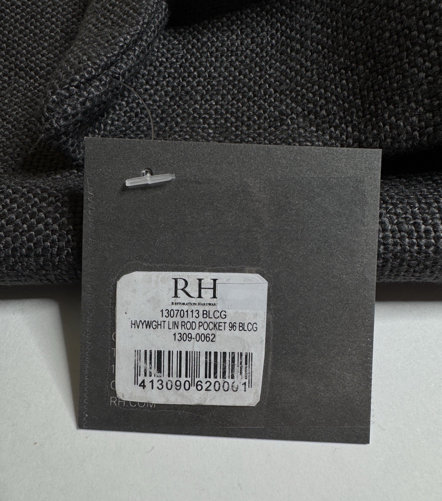 Restoration Hardware Heavyweight Textured Belgian Linen Drape RP 50 x 96 Carbon