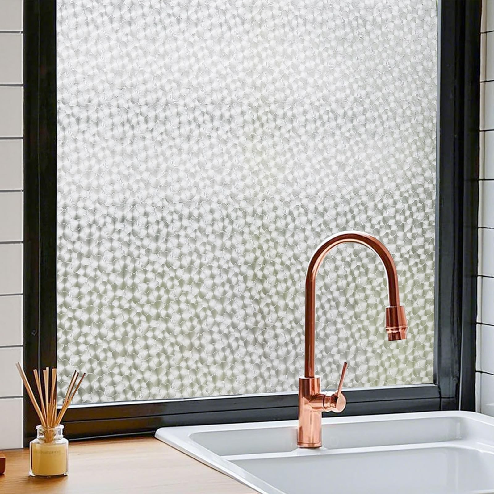 ADD.HERES Window Privacy Film, Glass Decorative 17.3″ x 78.7″, Floral Shadows