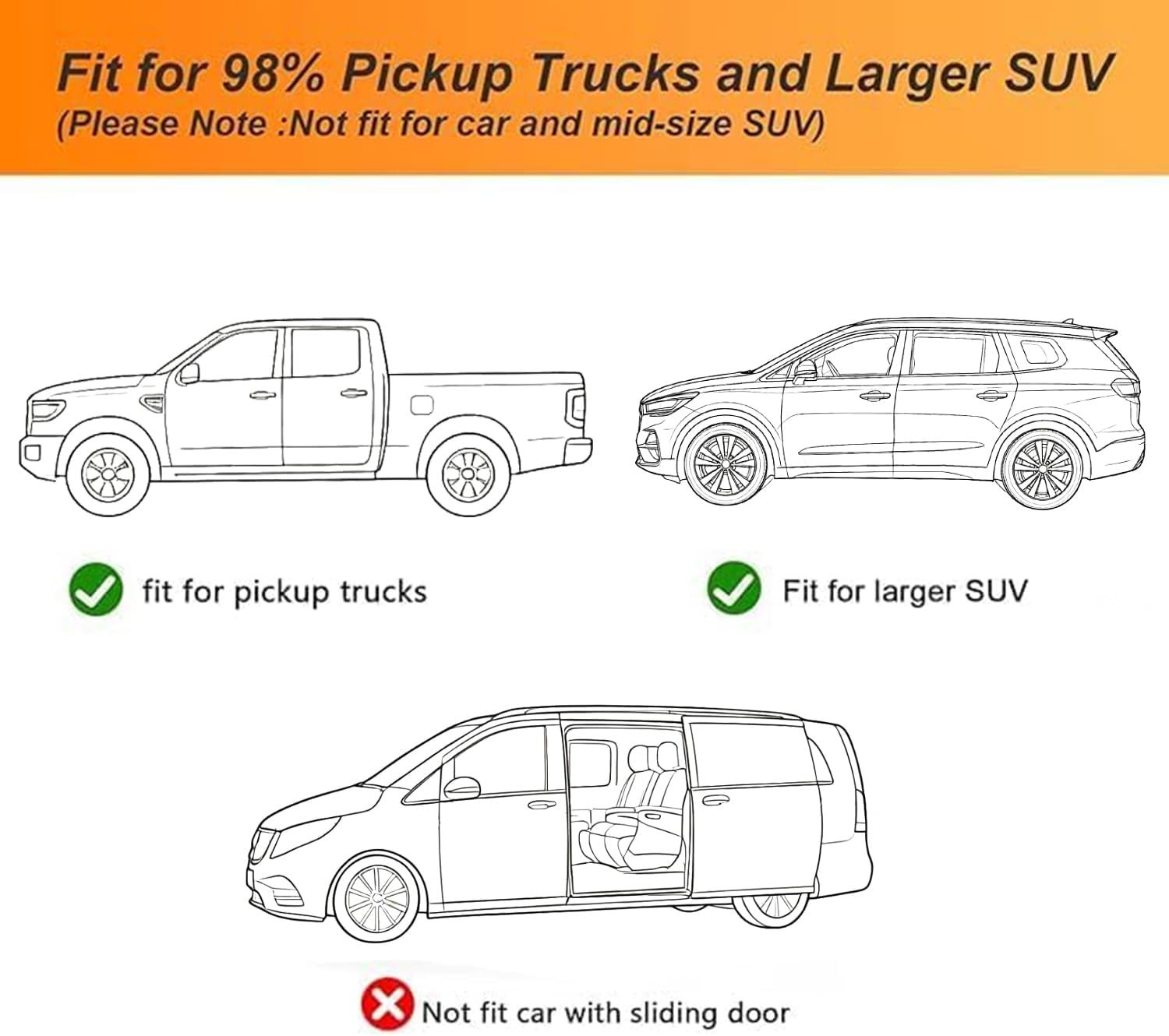 Car Rear Side Window Shades for Pickup Trucks,7 Seats Larger SUVs, Breathable…