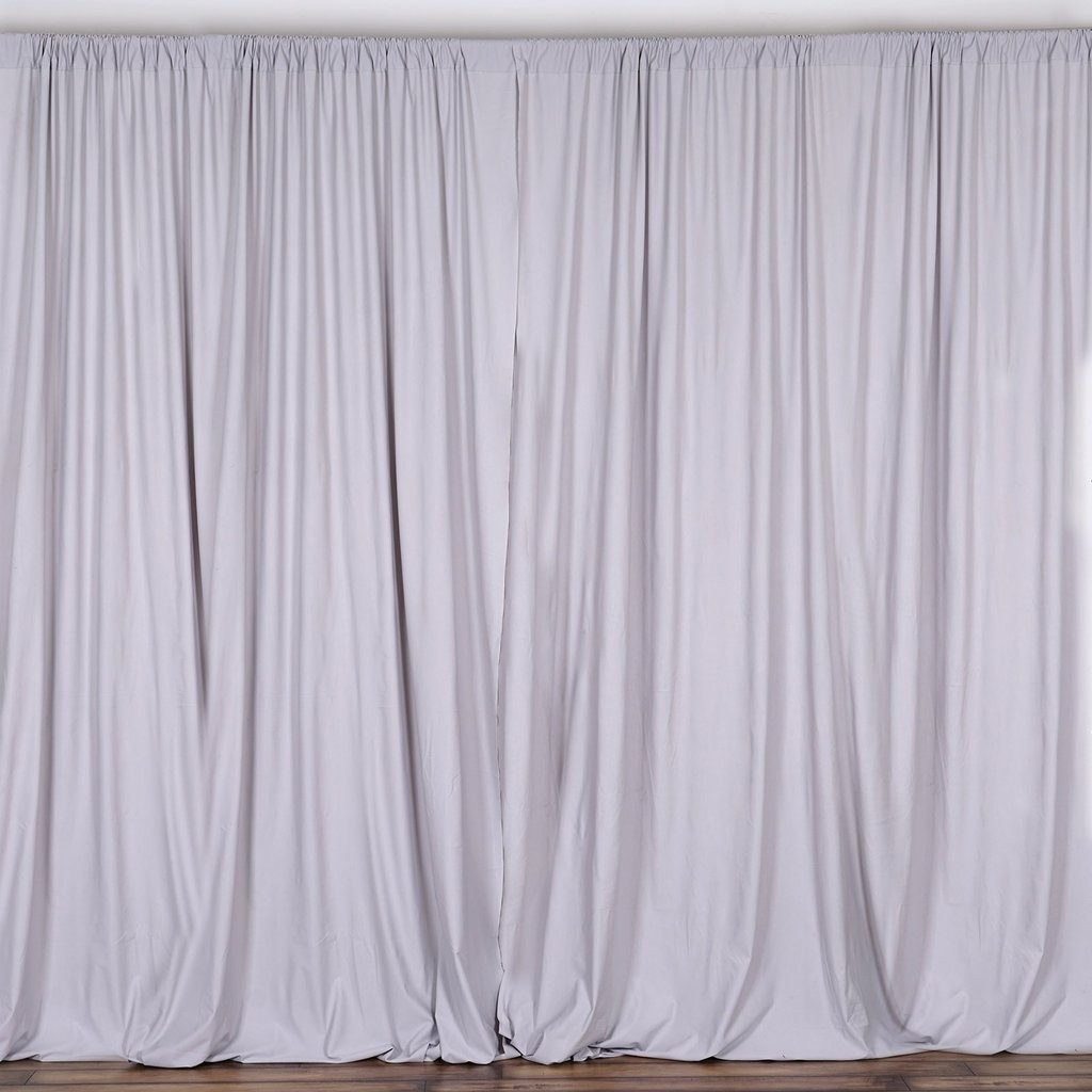 SILVER 10 x 10 ft Polyester BACKDROP CURTAINS Drapes Panels Home Light Gray