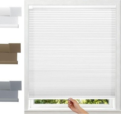 SERLMWNT Cordless Cellular Shades No Drill Light Filtering 22×48 White #R012
