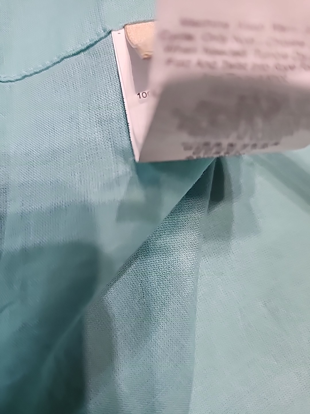 Pottery Barn Teen Curtain 40 X 84 Inches Tie To Aqua Teal Turquois 100% Cotton
