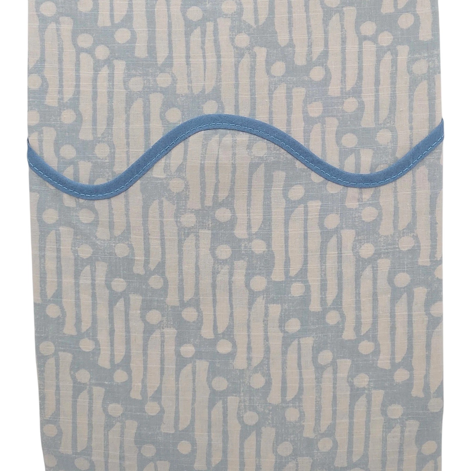 NEW West Elm Set of 2 Batik Scallop Curtains Blue 48×84 Cotton Window Panels