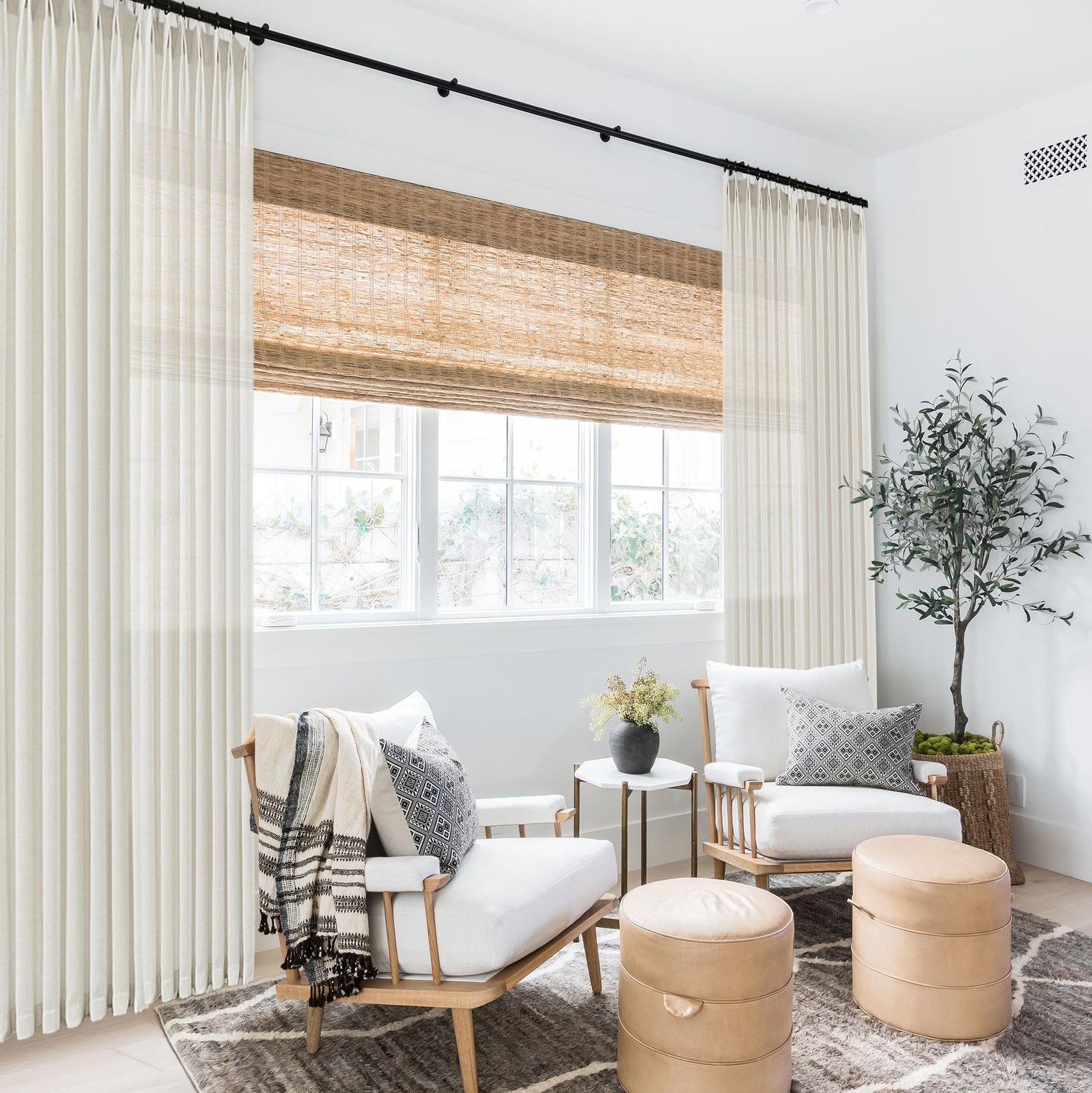 Shineland 120 Inch Extra Long Pinch Pleated Linen Curtains 10 Ft Tailored Sheer
