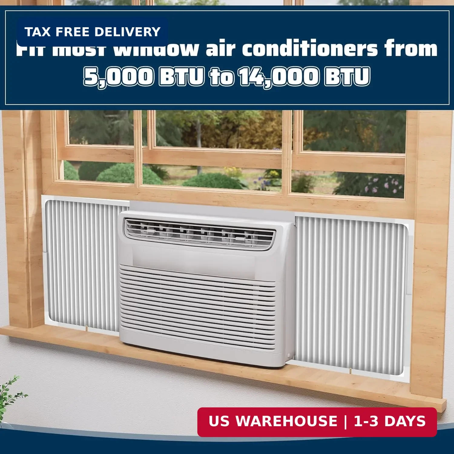 Adjustable Window Air Conditioner Side Panels with Frame Set,Extra Wide Window A