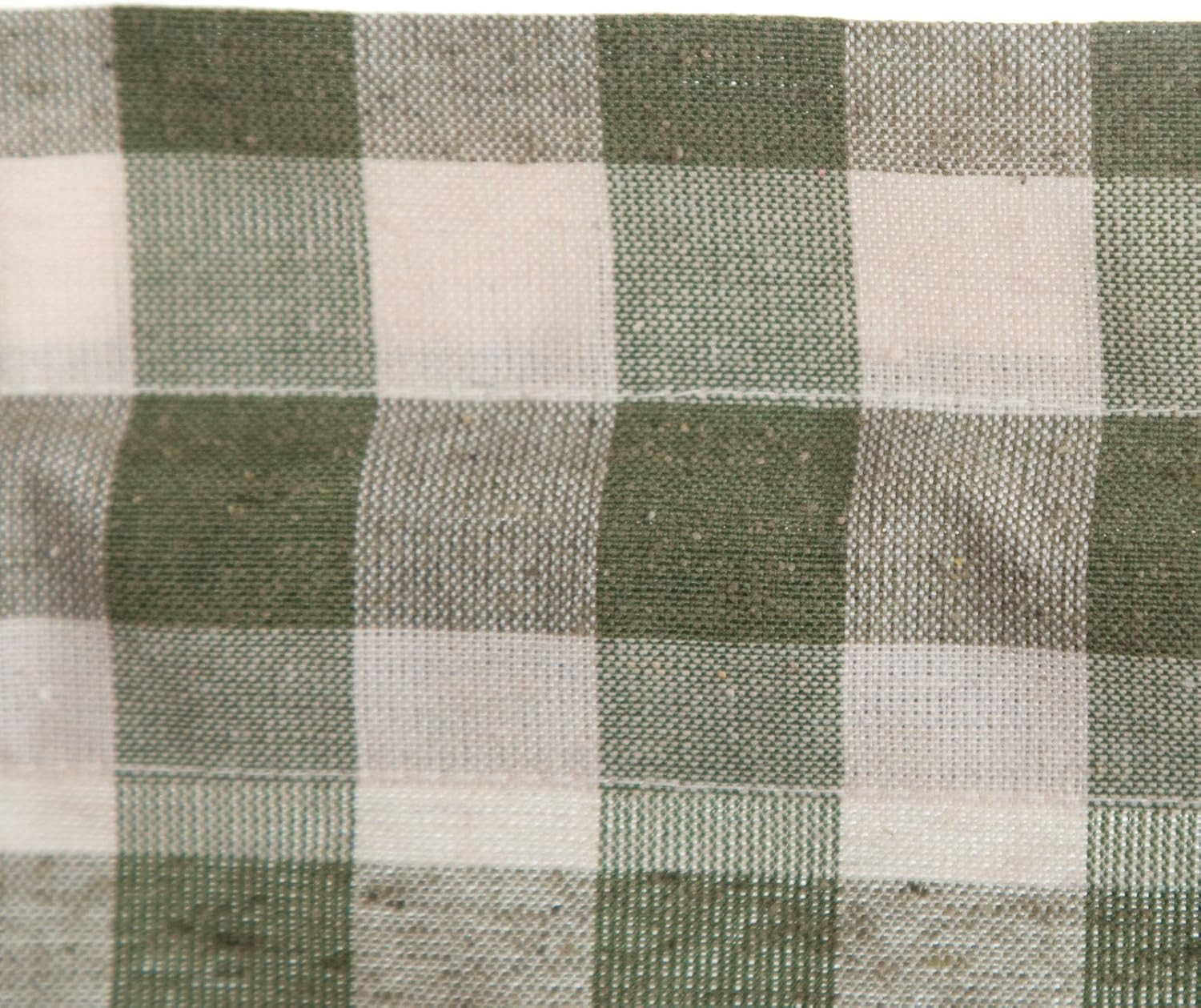 Buffalo Check Tier Pair Window Curtain Set – 58 Inch Width, 36 Inch Length – Bur