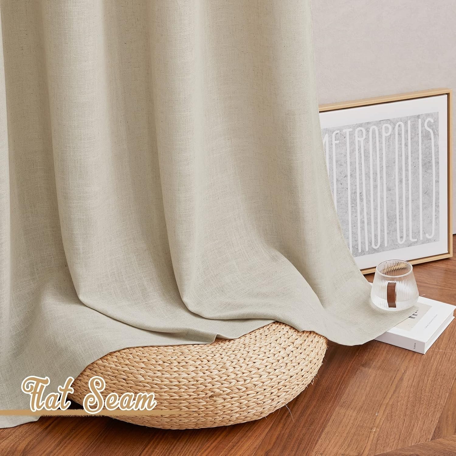 Linen Curtains Taupe 52x108L” 2 Panels Gorgeous