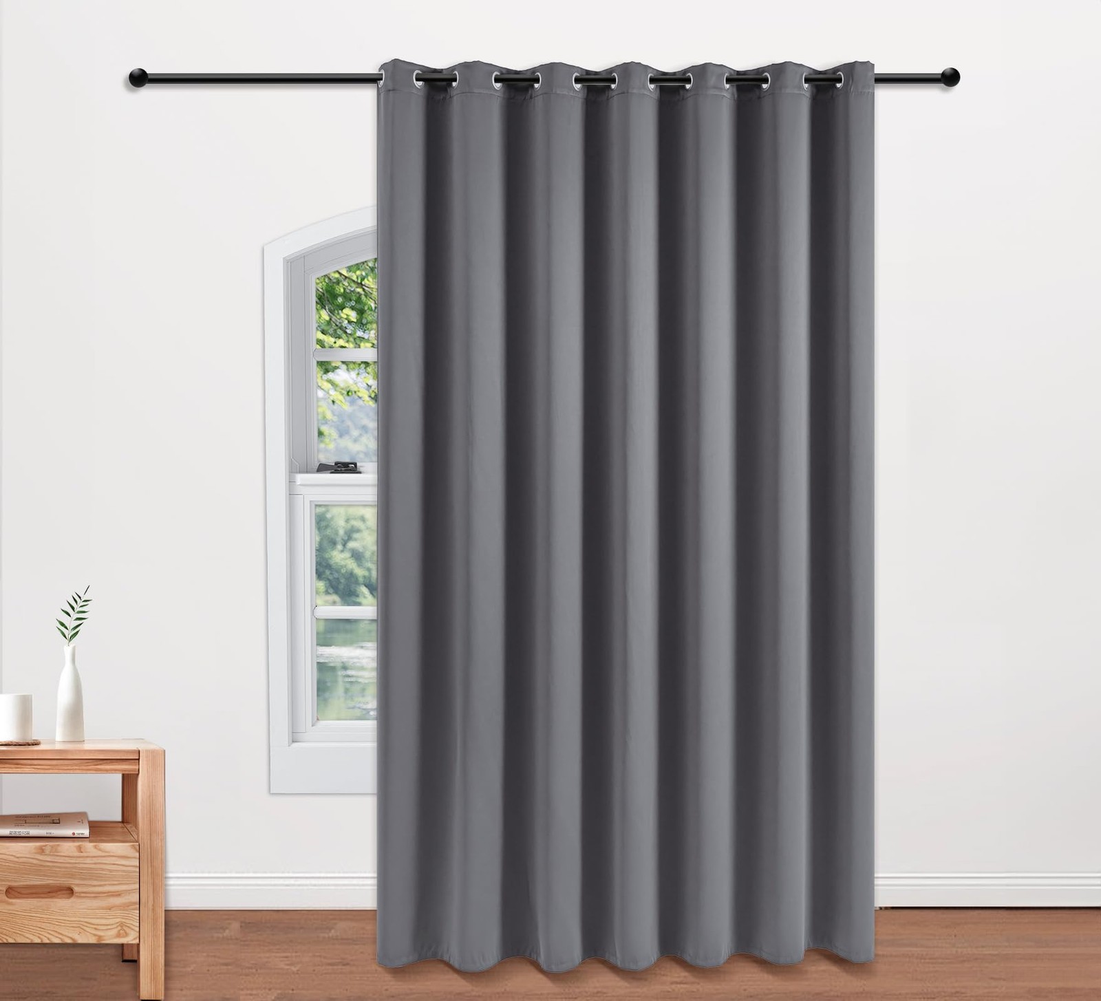 Pi Blackout Sliding Door Curtains Grommet Privacy Room Divider Curtains Thermal