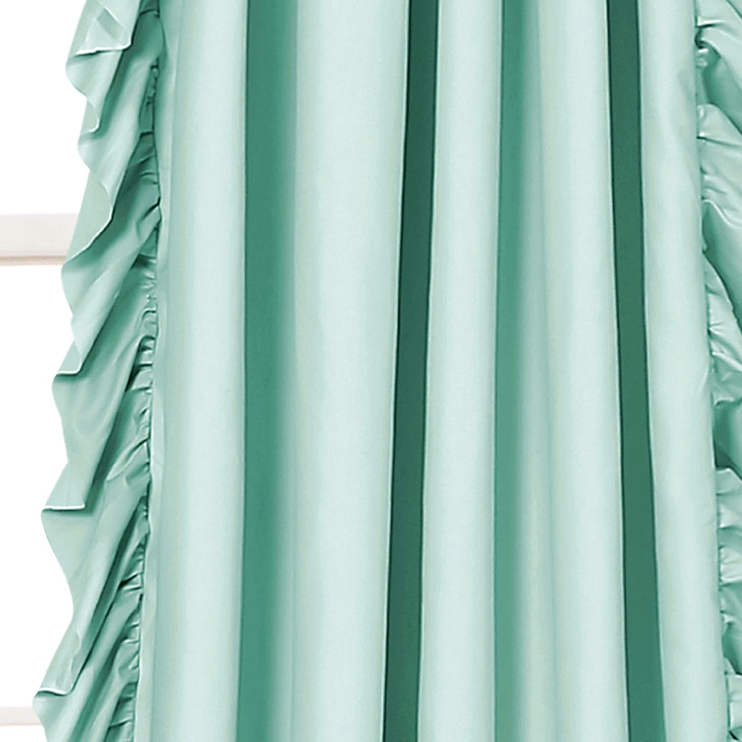 Reyna Ruffle Window Curtain Panel Set, Pair, 54″ W X 84″ L, Light Blue – Flowy C