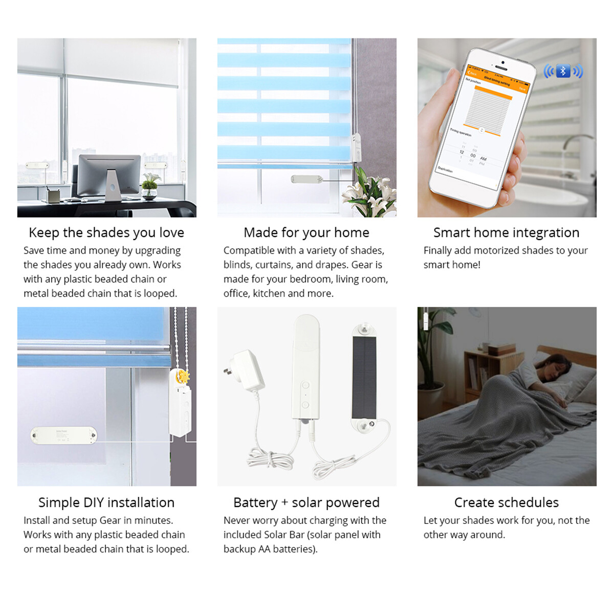 Smart Window Bluetooth Chain Blinds Automation Kit Motorized APP Remote Control