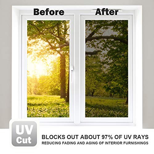 Window Film One Way Mirror Tint Vinyl 17.5 Inch x 6.5 Feet Black Silver