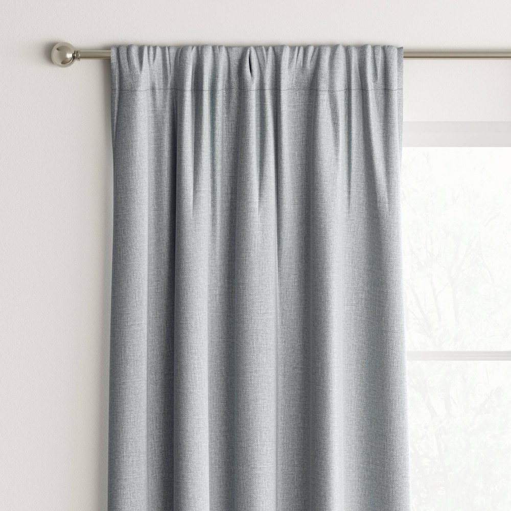Room Essentials Heathered Gray Blackout Curtain Panel 42×63 Noise Reduction UV