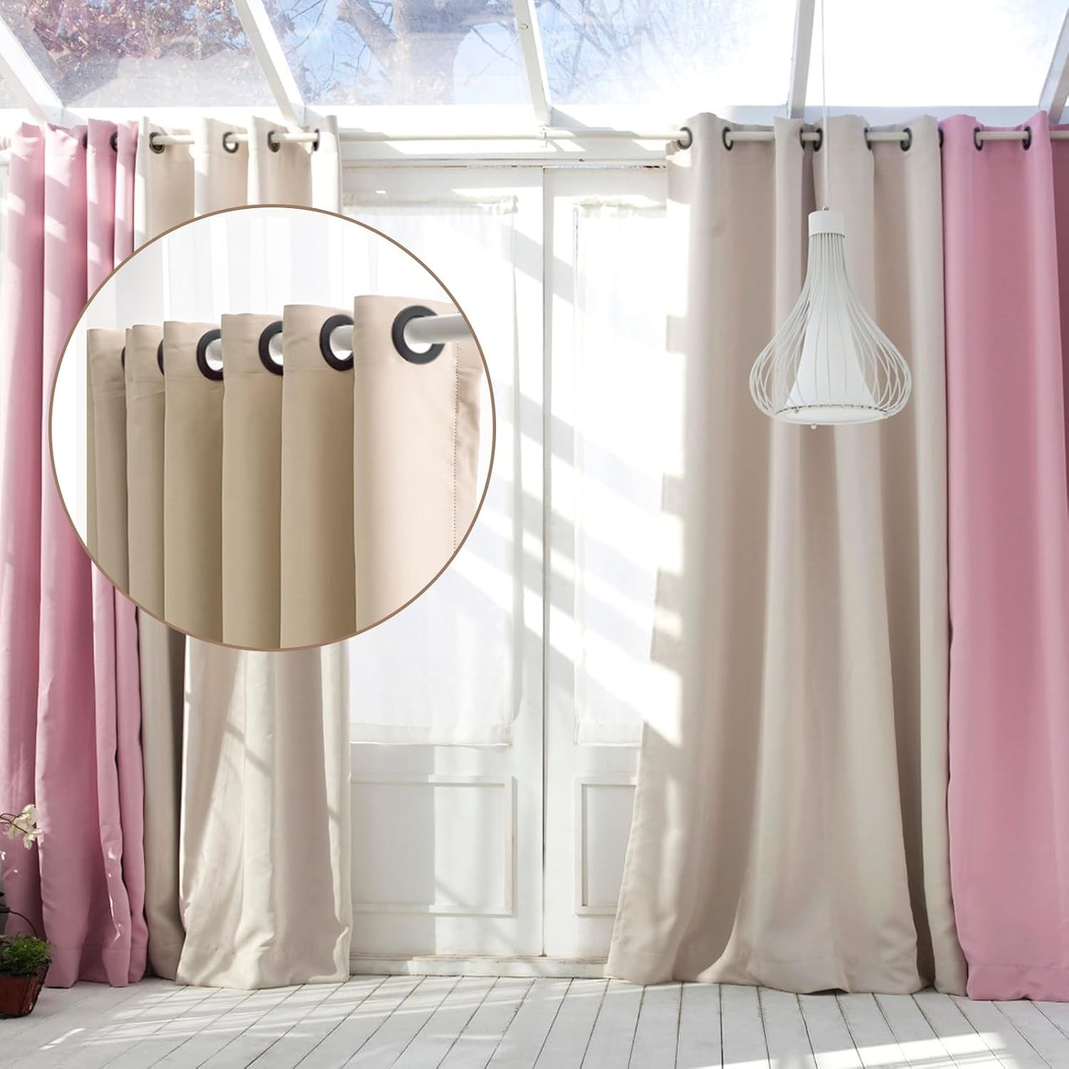 Stylish 16PCS Black Plastic Curtain Grommets – 1-9/16 inch for Home Decor