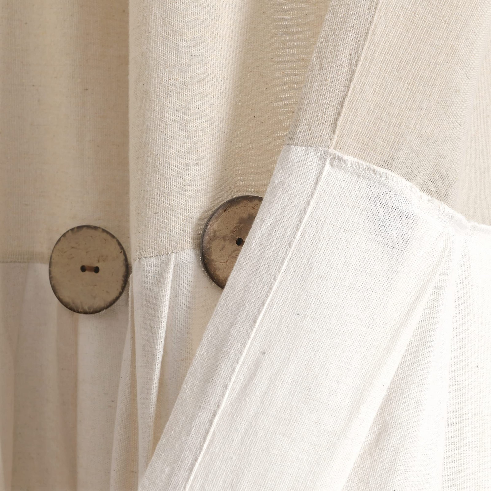 Lush Decor Linen Button Window Curtain Panel 100″ W x 84″ L Extra Wide