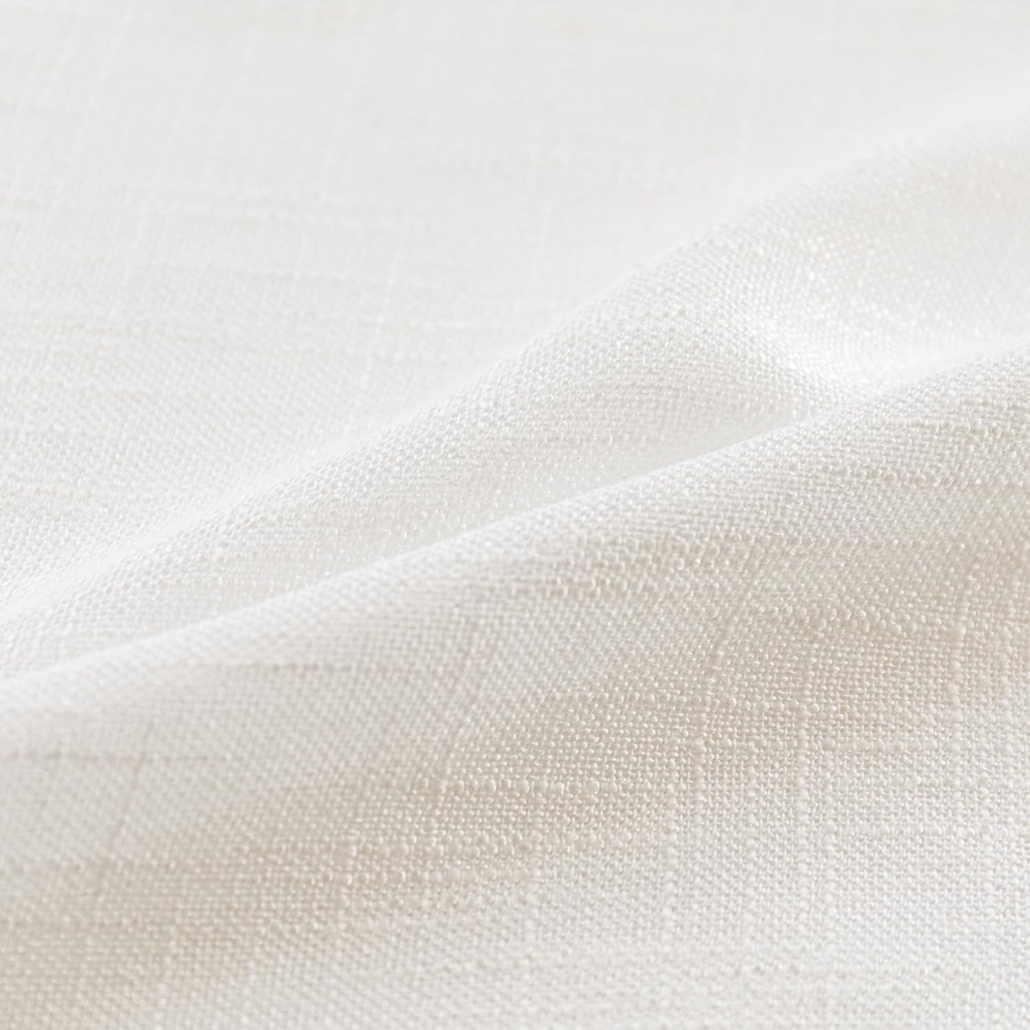 White curtains, semi-transparent soft cotton, with a buckle design at the back.
