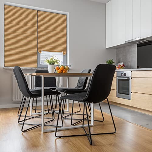 Window Blinds Cordless No Drill Cut to Size Clip On 24″W x 59″H Brown – 1 Pack