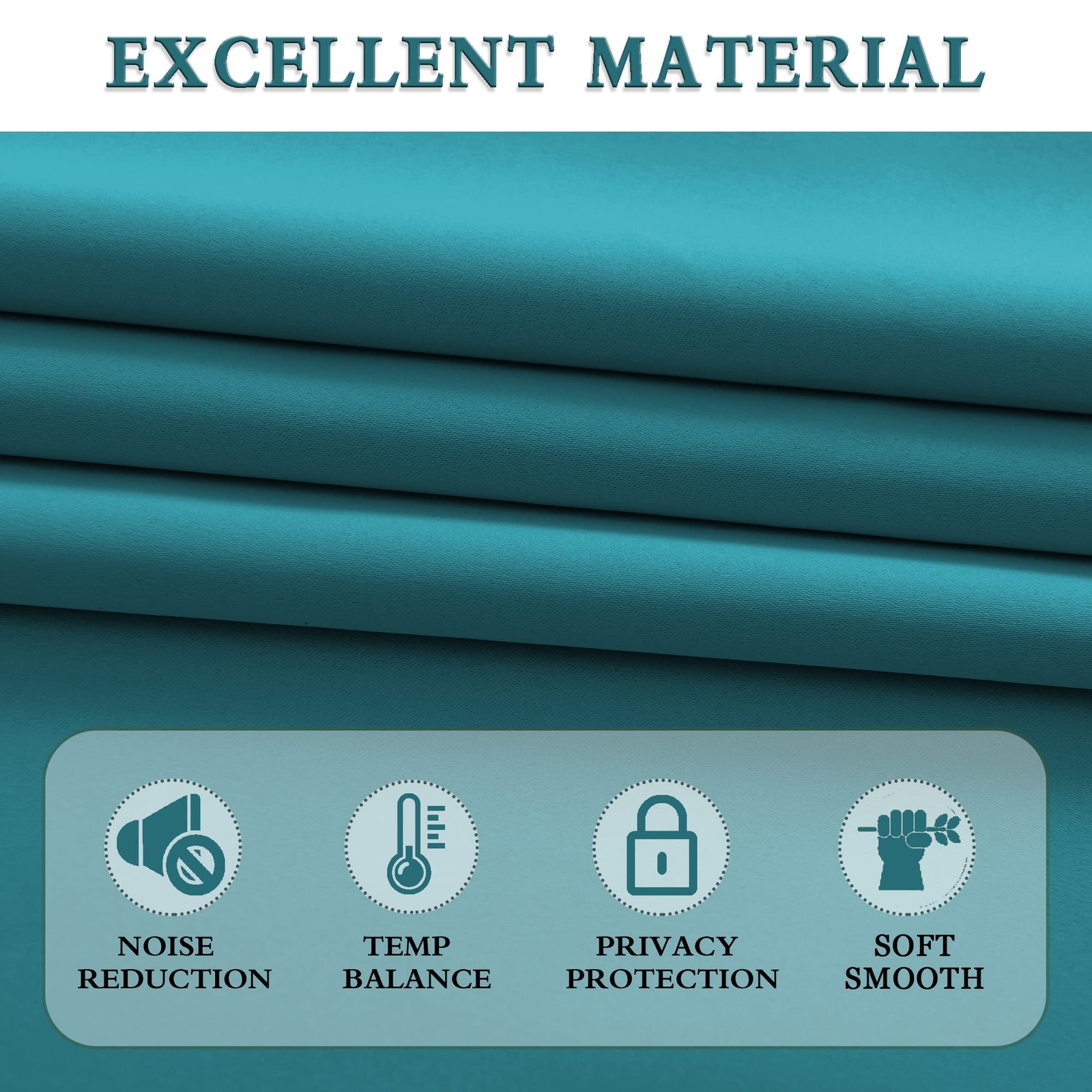 DONREN Teal Valances for Kitchen Small Windows Rod Pocket 2 Panels 42×18 Inches