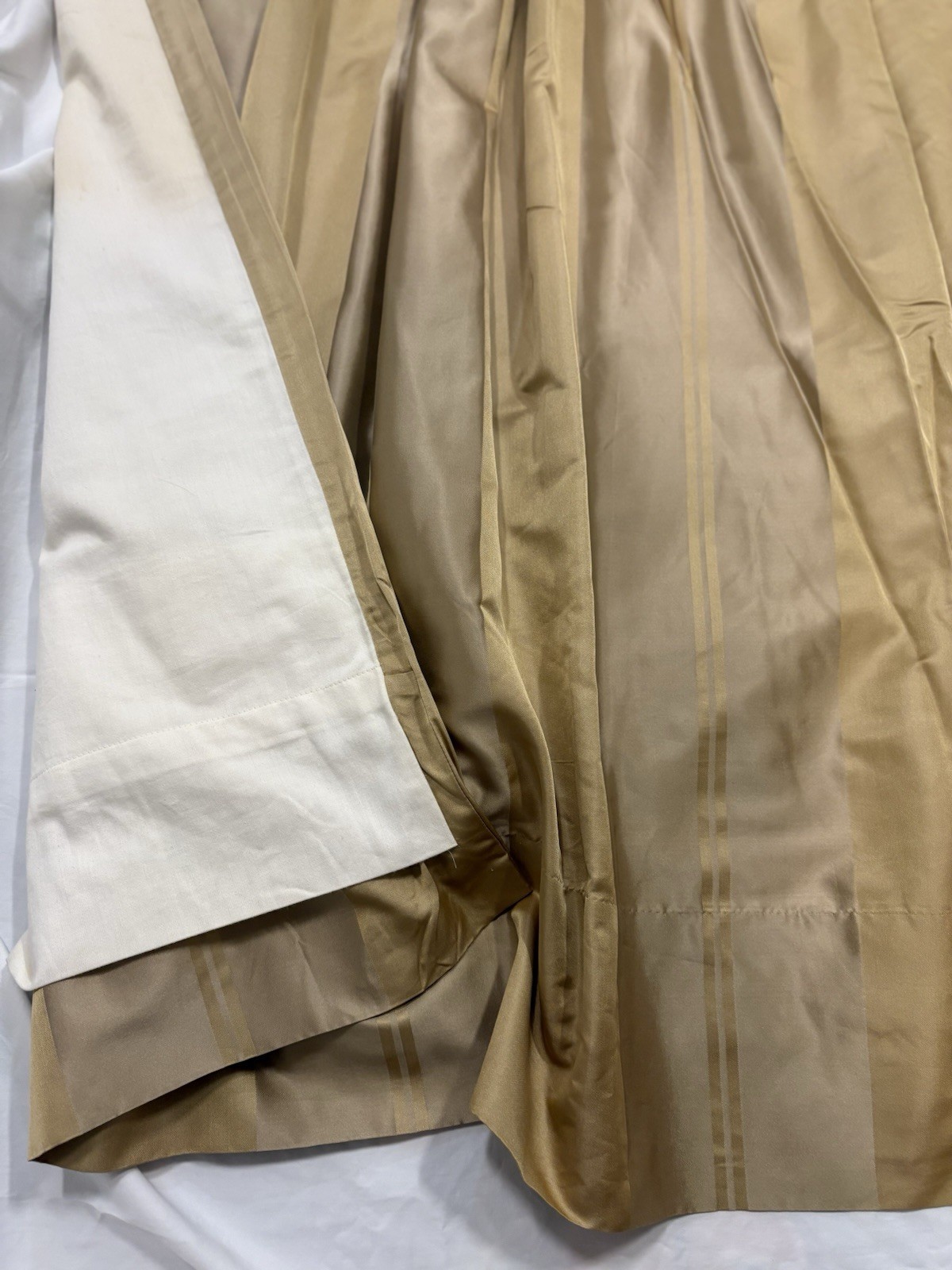 Restoration Hardware Thia Silk CurtainsPleated Interlined Thermal/ Gold/Tan