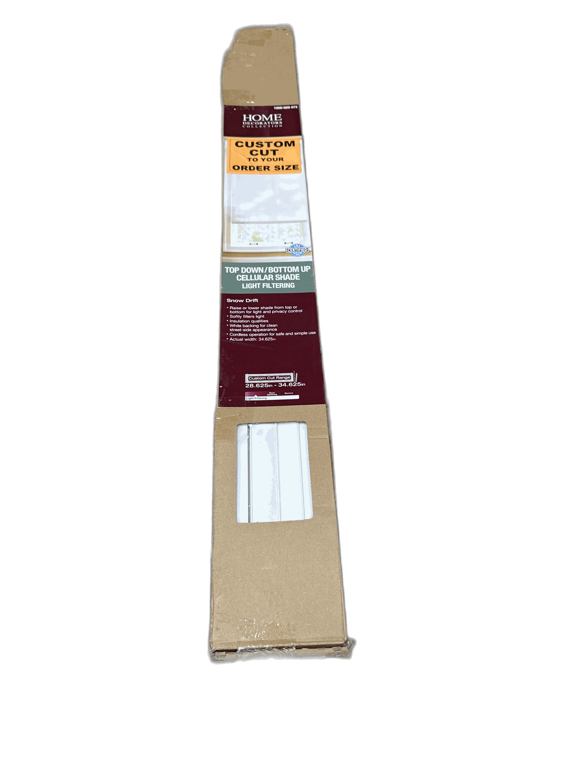 Home Decorators Snow Drift 35 in. W x 48 in. L Cordless Light Filtering Shades