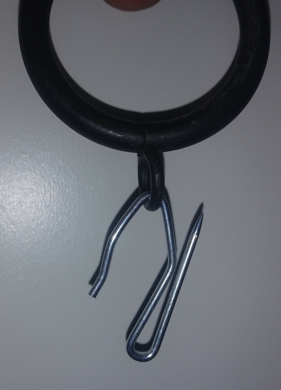1-1/2″ BLACK IRON drapery curtain drape rings with eyelet – PACK of 18 + hooks