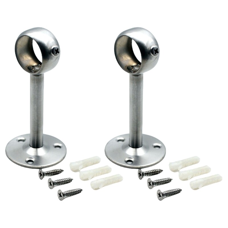 2pcs Silver/Black Ceiling Curtain Brackets Heavy Duty For Drapery And Closet