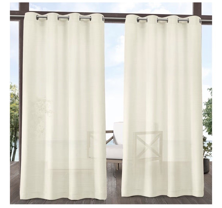2x Moderna Textured Window Curtain Grommet Panel Pair Set Semi-sheer NEW