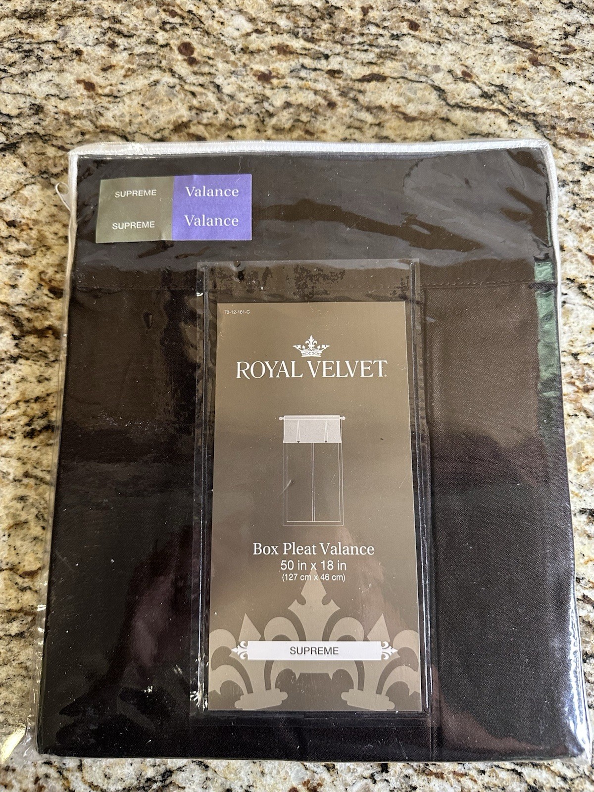 Royal Velvet box pleat valance 50 in x 18 in