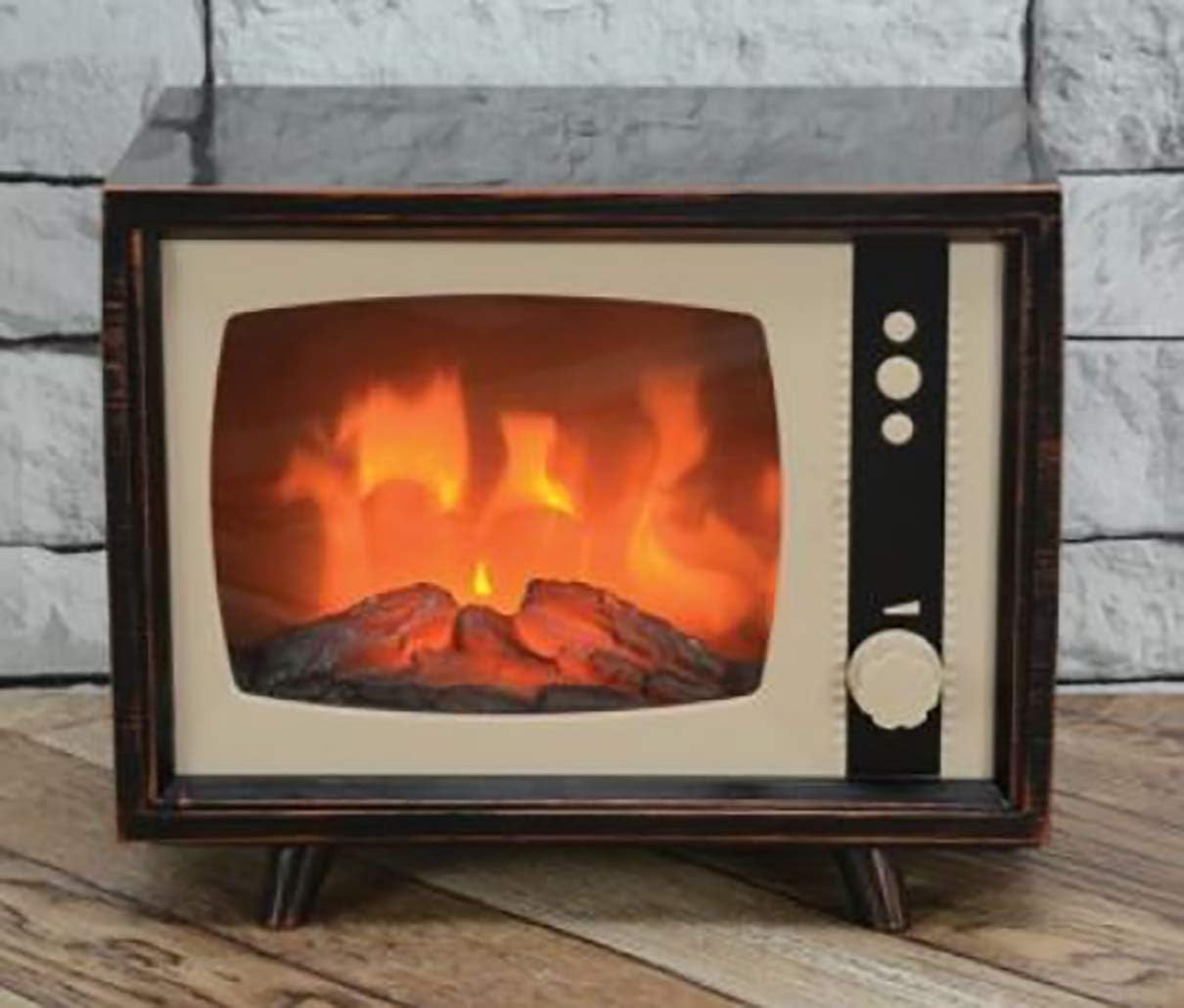 Decorative Realistic Fireplace Compact Retro Television with LED Moving Flame…