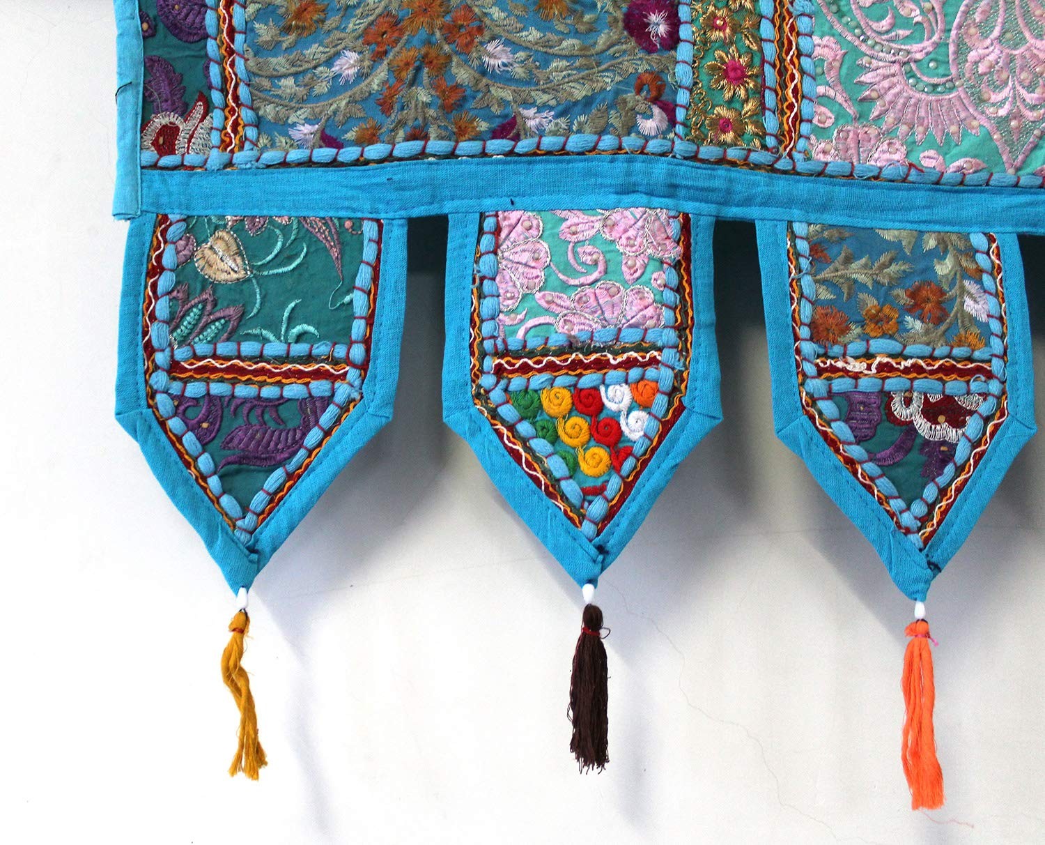 Indian Handmade Traditional Embroidered Toran Cotton Thoranam Door Living Roo…