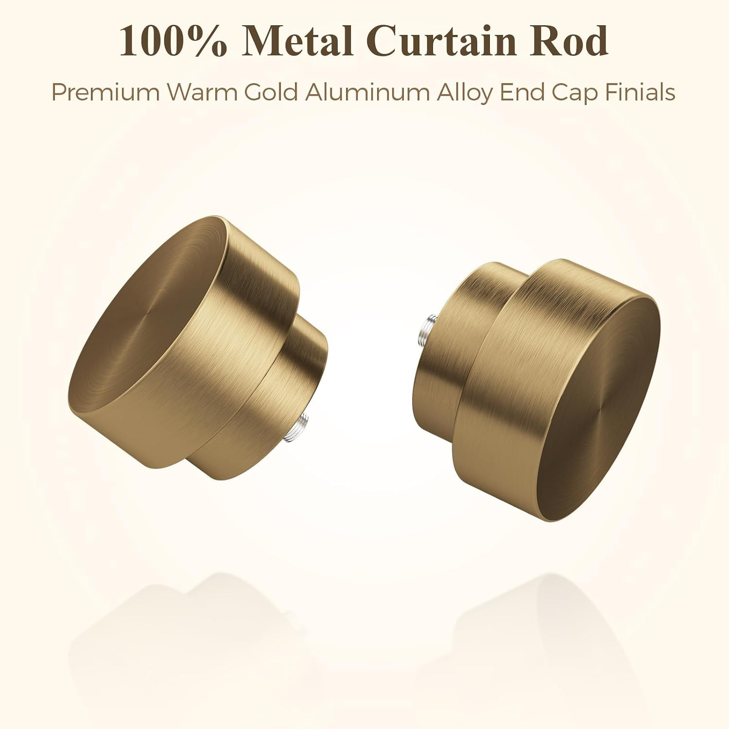 Hei!Dear Brass Gold Curtain Rods 36 to 88 Inch, Brushed Warm Gold 1″ Adjustable