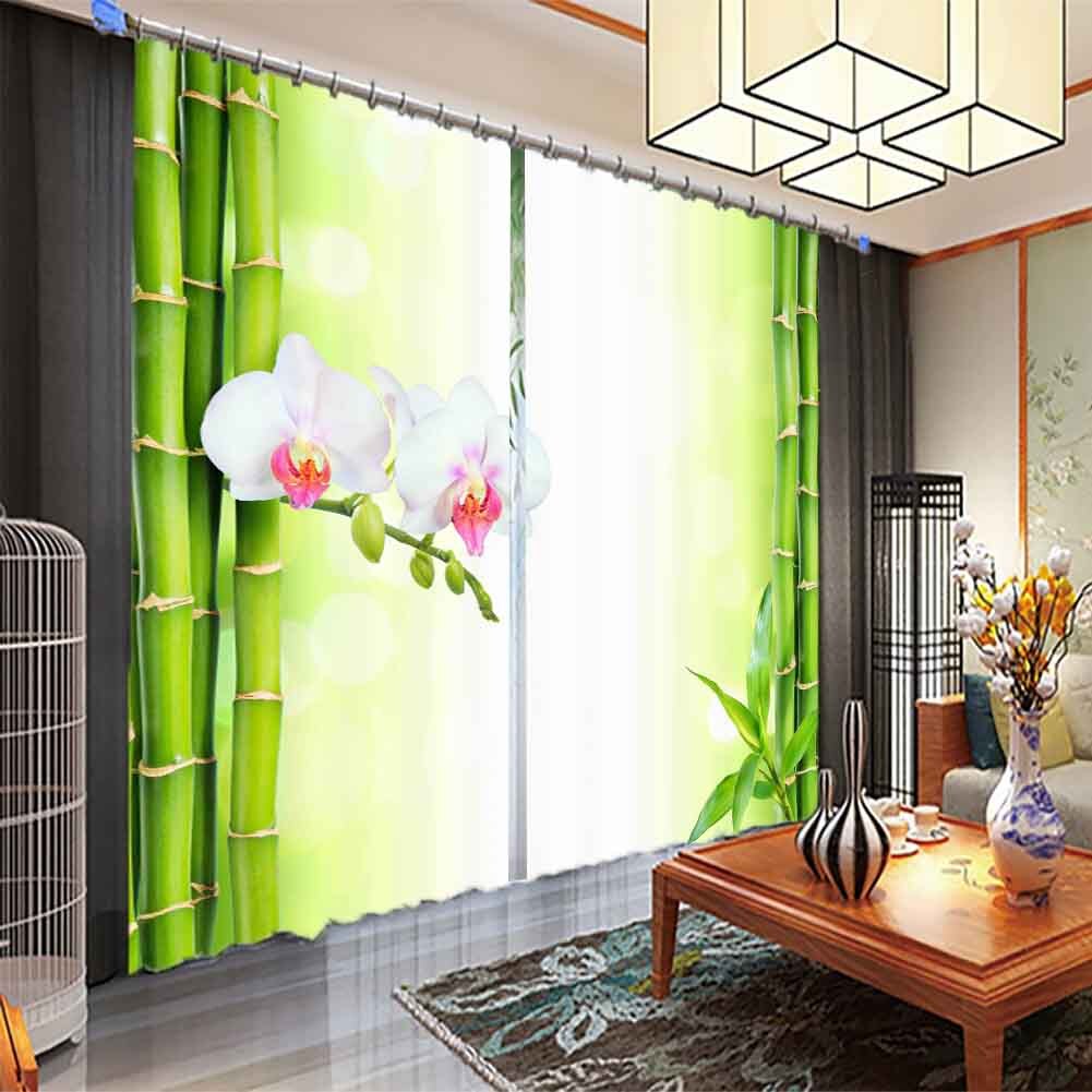 Green Metering Clear 3D Curtain Blockout Photo Printing Curtains Drape Fabric