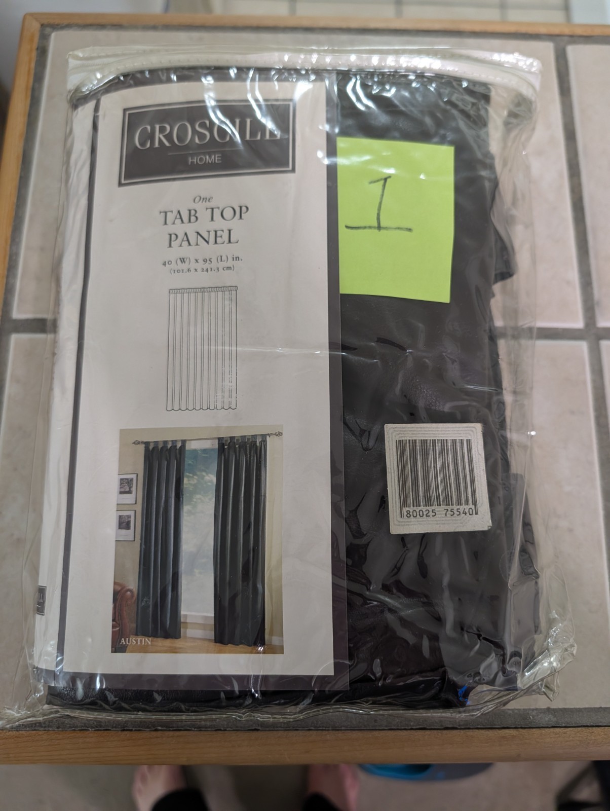 Croscill Home Tab Top Curtain Panel 40” X 95” Brown Cocoa Faux Leather FREE D SH