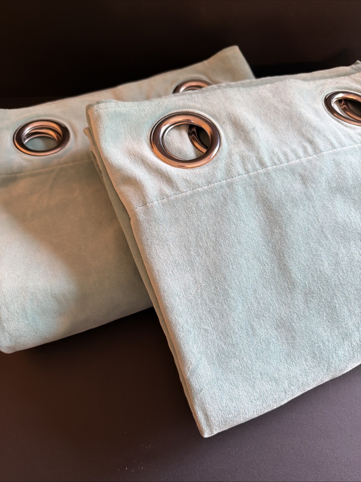 IKEA Sanela Velvet Curtains 2 Panels 100% Cotton Aqua 55×98 60418905
