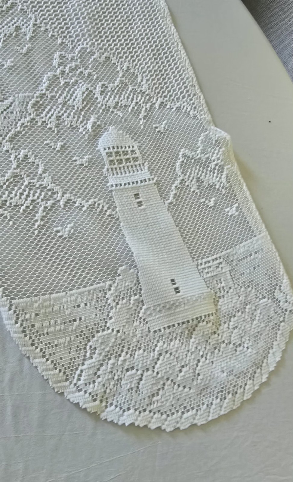 Heritage Lace Drop Tier Sheer White Lighthouse Curtains + Valance (3 PC)*