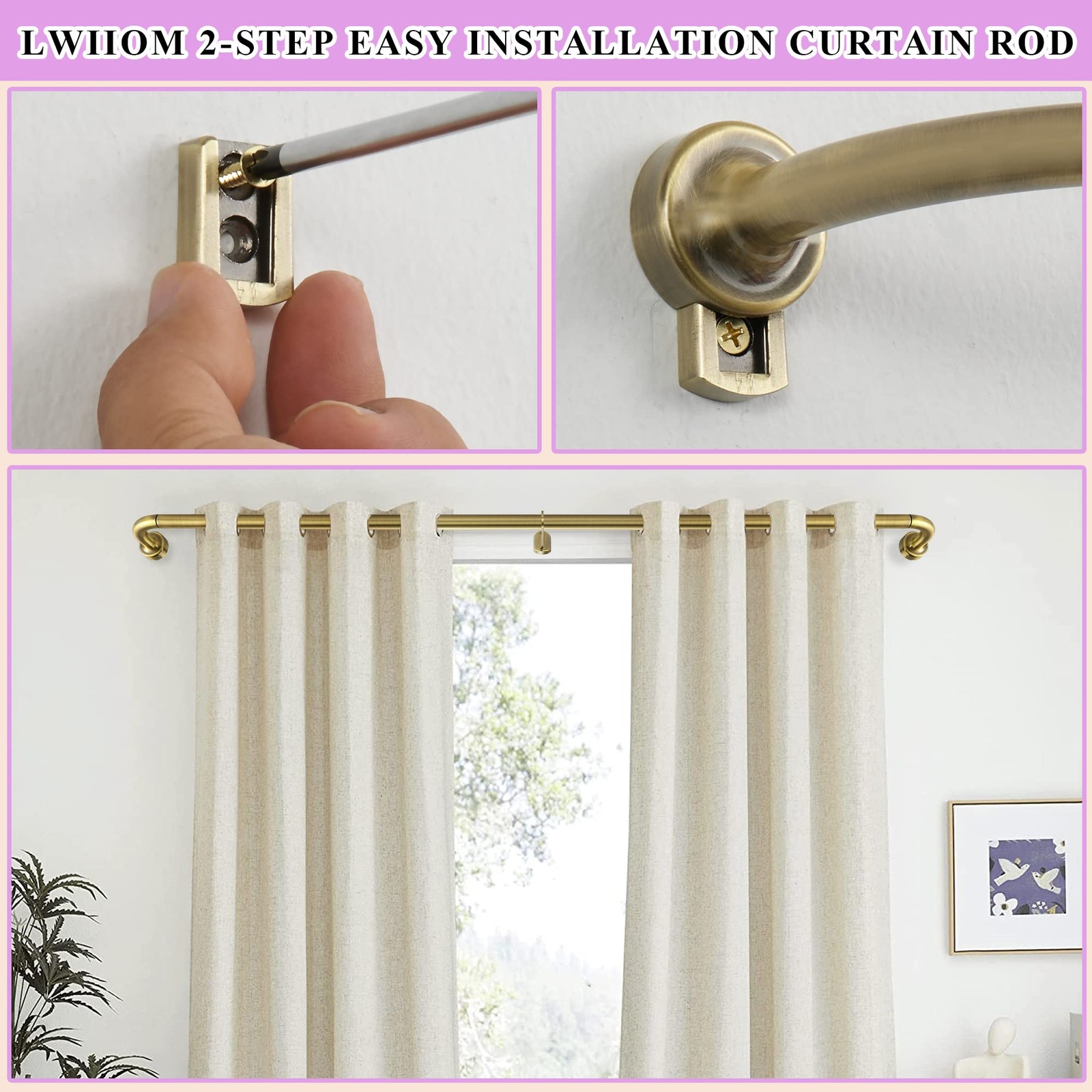 Antique Bronze Disc Curtain Rods, 28-48 Inches Window Curtain Rod,Adjustable …