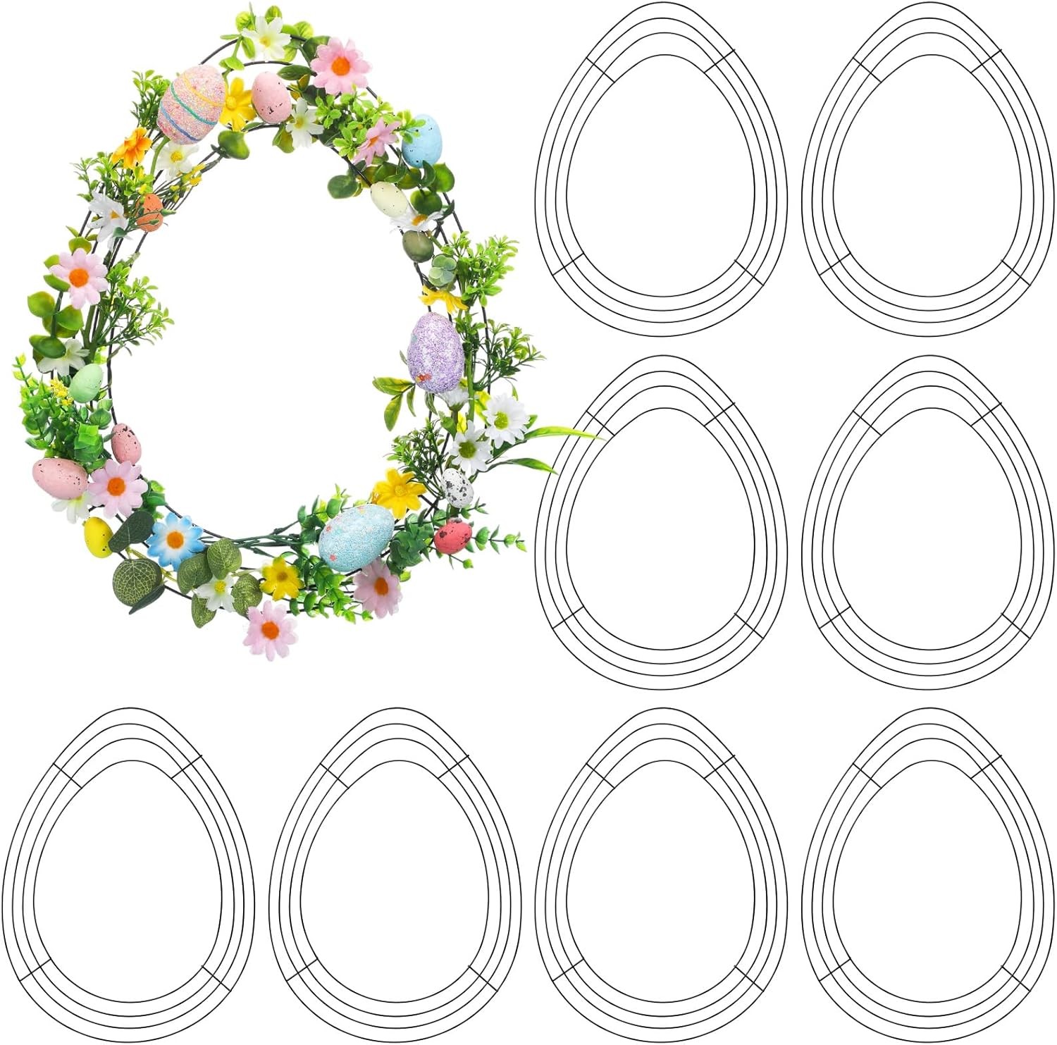 6 Pcs 16 Inch Wreath Metal Frame Form Easter Floral Garden Wire Black