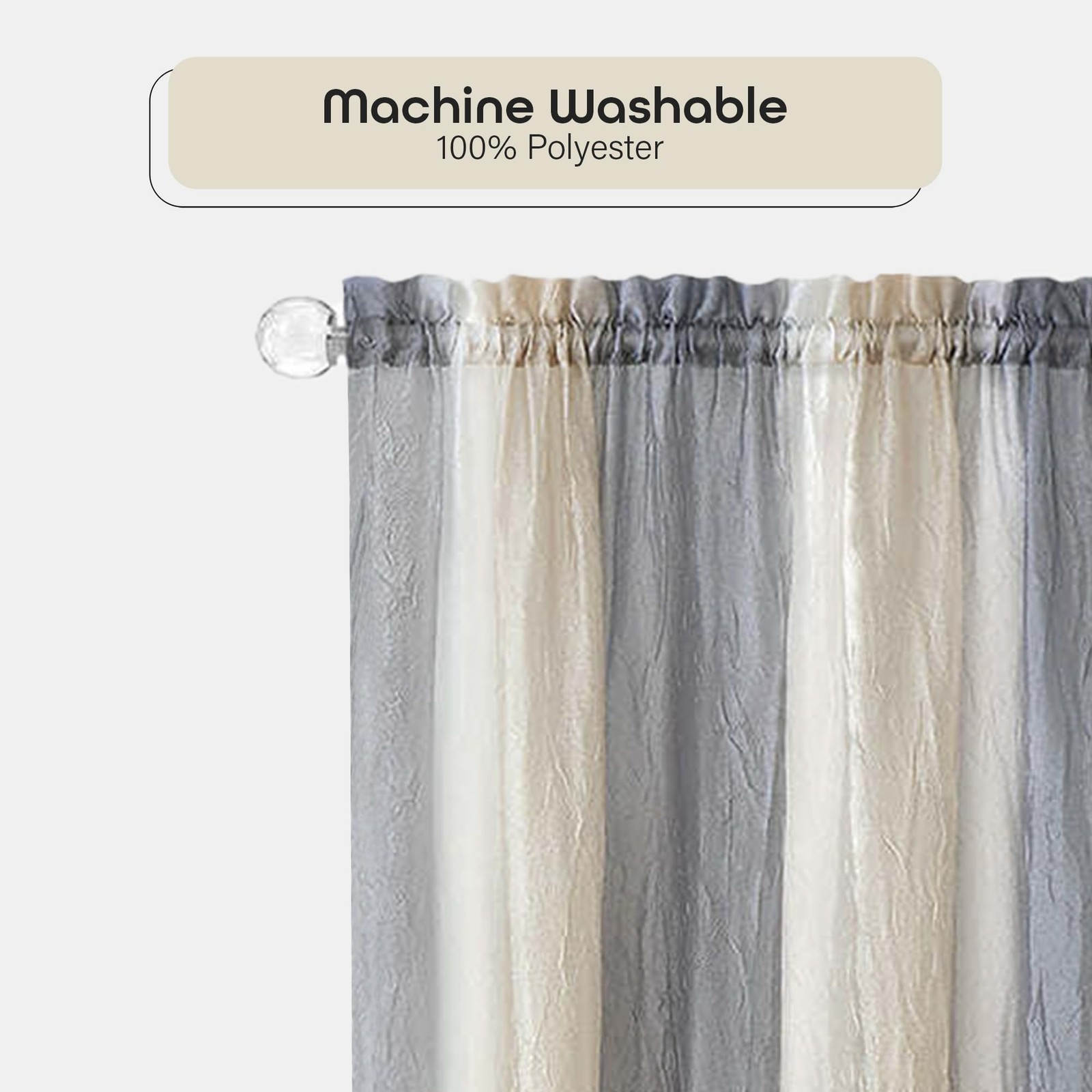 Ombre Light Filtering Window Curtain Panel – 50 Inch Width, 84 Inch Length, 2…