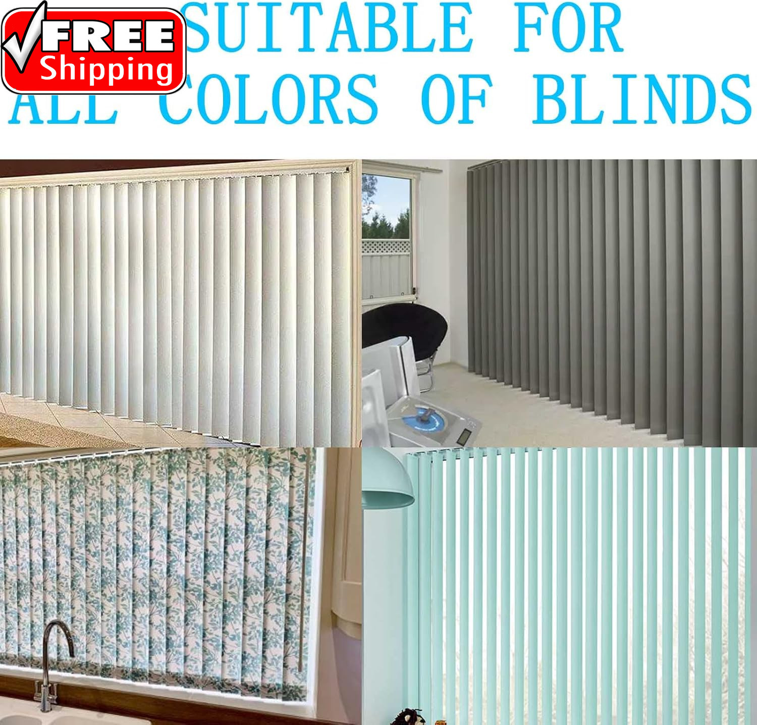 30 Sets (60 Pcs) Vertical Blinds Replacement Slats Panels, Vertical Blind Repair