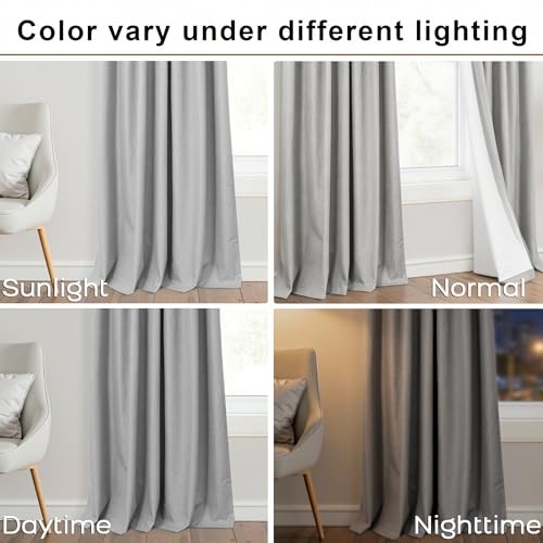 RV Track Blackout Curtains for Short Windows, 42″W x 45″L (Pack of 2) Grey