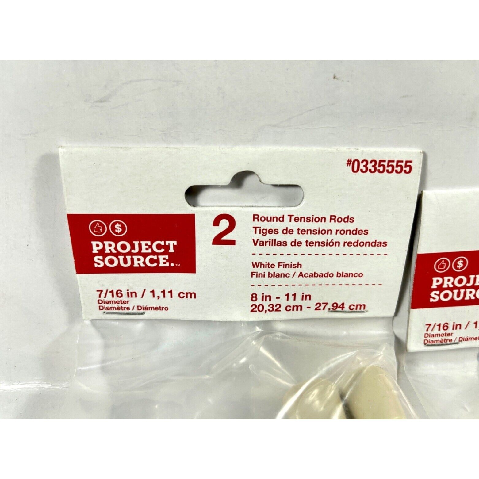 Lots Of Three Project Source 27703PHHLG Round Tension Rods 7/16 in 0335555