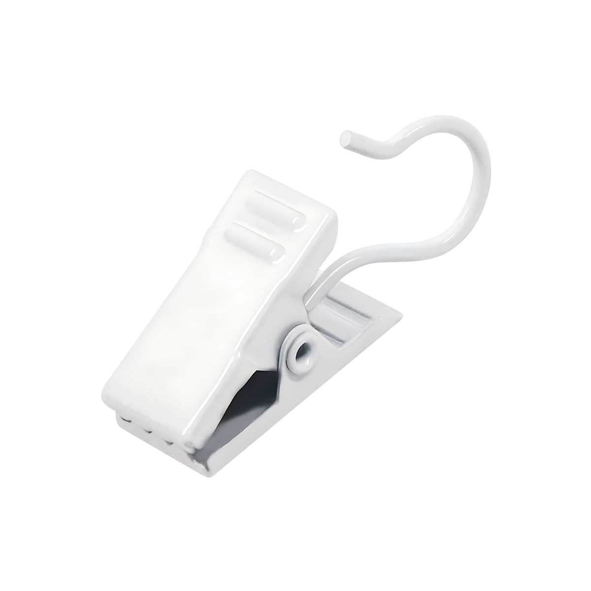 White Curtain Clips Hooks – 100 Pack Small Stainless Steel Metal String Party…