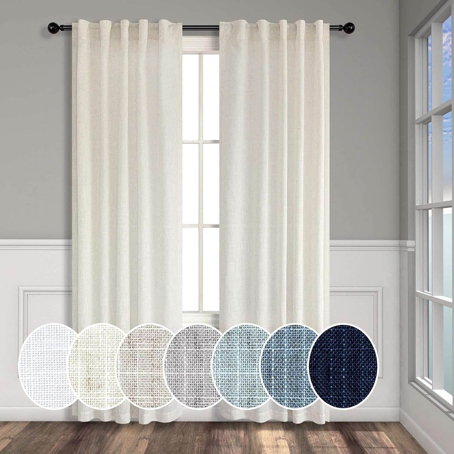 Light Filtering Bedroom Drapes – 36×96 Inches