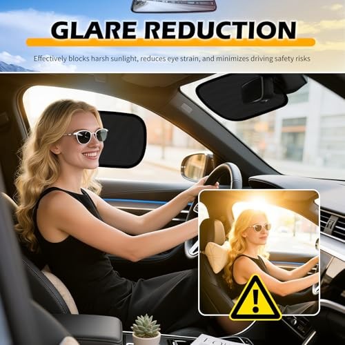 2PCS Mini Static Cling Car Window Shades,10×7.28 Car Shades for Side Windows