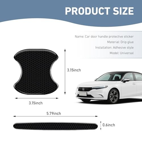 Car Door Bowl and Handle Protectors, Anti-scratch Waterproof Paint 8 PCS Black