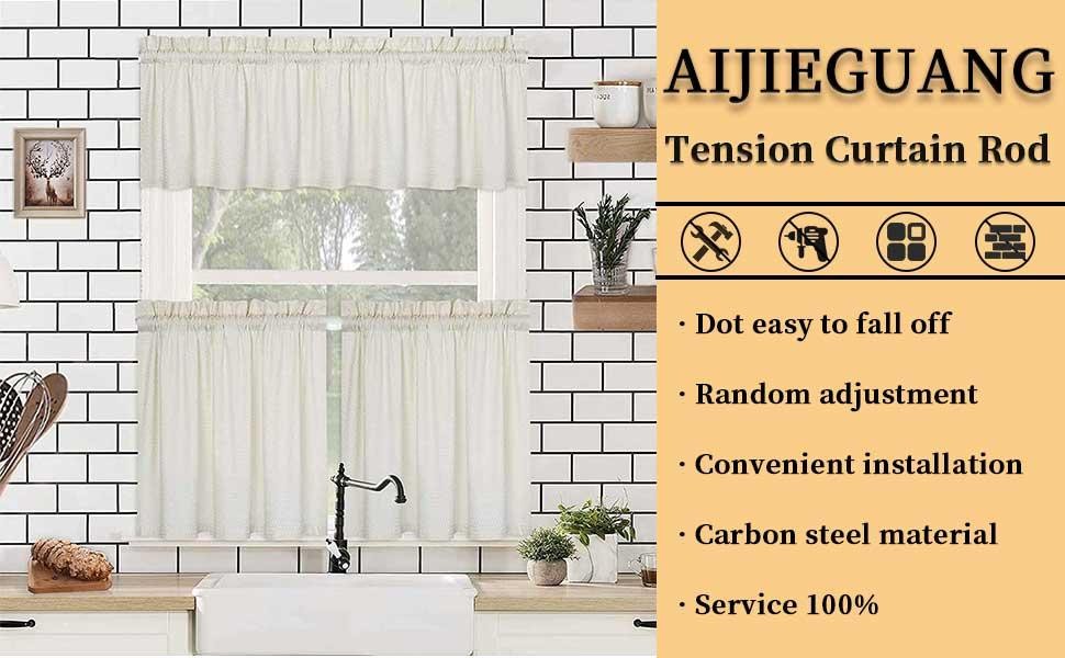 Spring Tension Curtain Rods 28-43in Spring Load Adjustable Expandables Heavy
