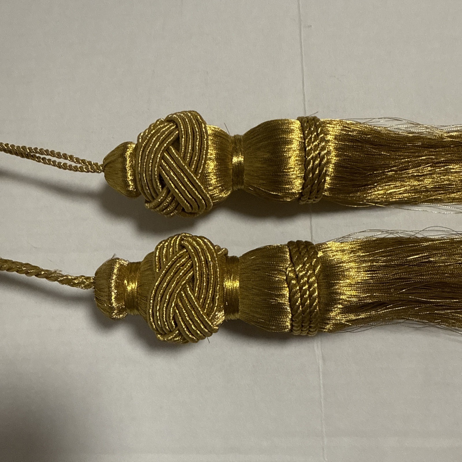 1 Pair Ex-Large Curtain Tassel Tie-Backs Classic Traditional Gold Handmade VTG