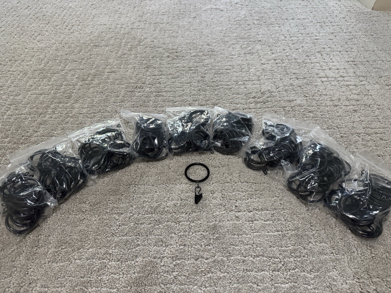 189 Black Drapery Rings With Clips