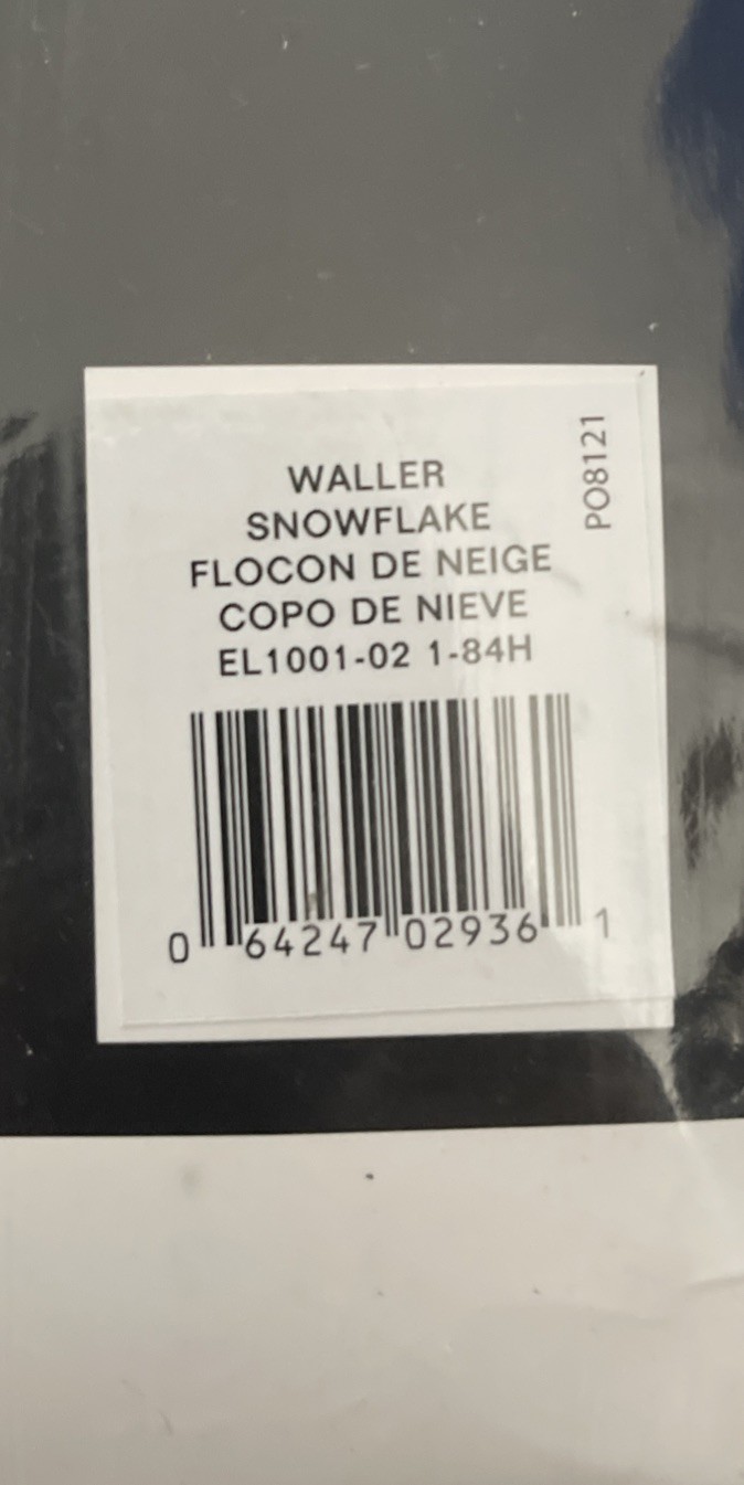 Lauren Ralph Lauren Waller Snowflake PO8121 White Blackout Curtain Panel 52”X84”